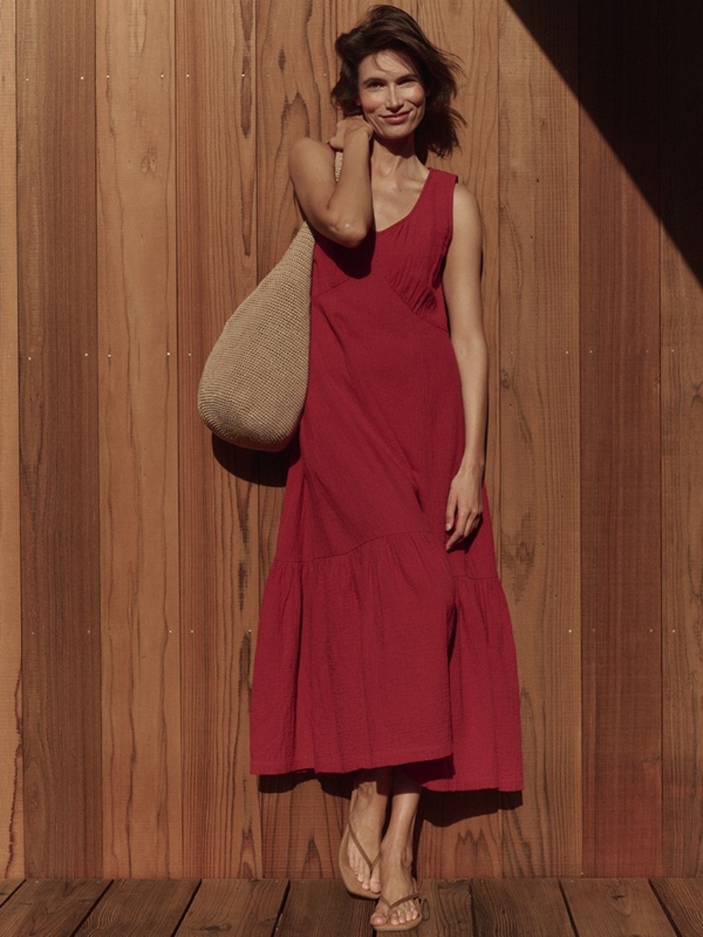 ISO ISO PACT Organic Coastal Double Gauze Beach To Brunch Maxi Dress